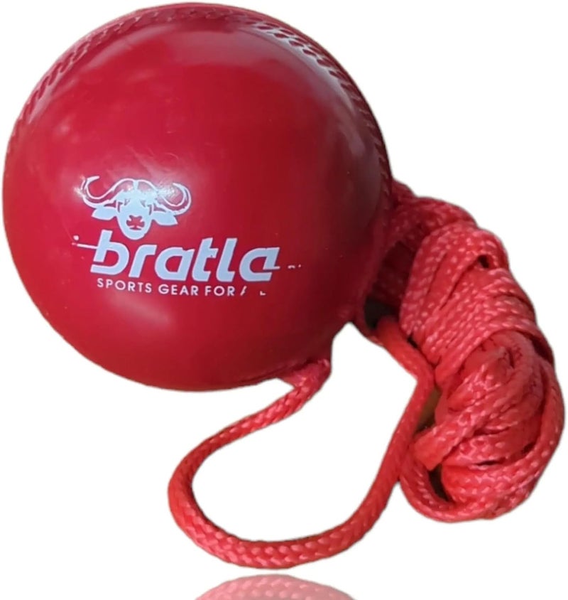 Bratla Cricket Best Buy CBB Hanging Cricket Ball with Cord String PVC for Batting Practice - Image 1